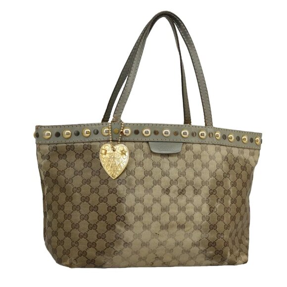 GUCCI GG Crystal Tote Bag Beige Gold 207291 Auth 100022 - Picture 1 of 16